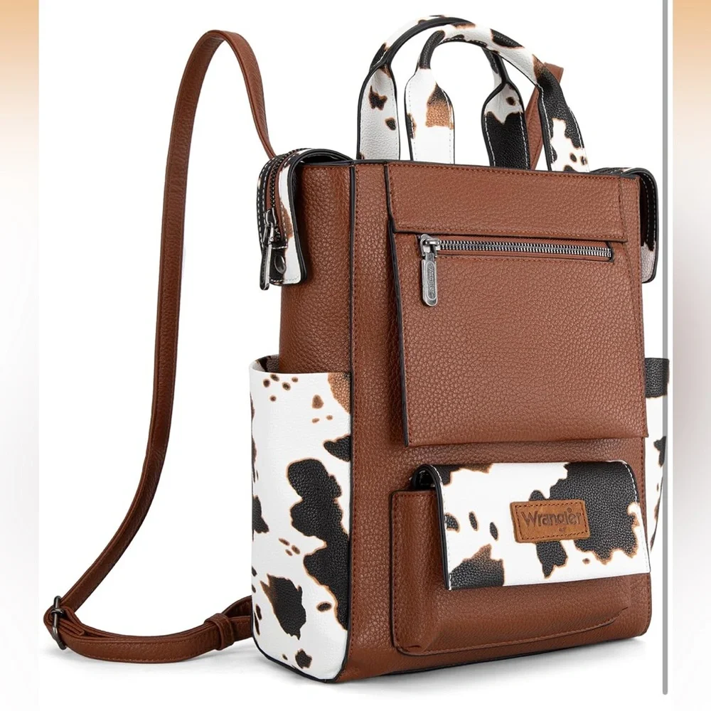 Wrangler Brown Cow Print Backpack